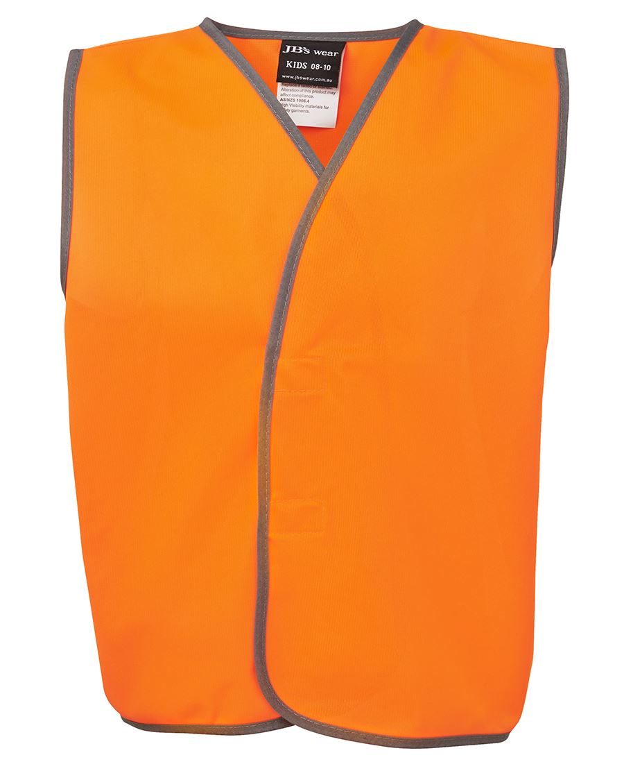 JB's Kids Hi Vis Safety Vest - Orange - Front
