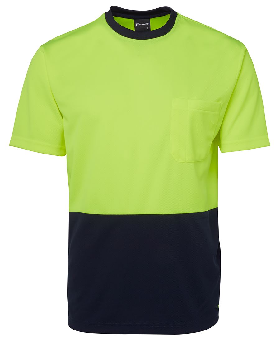 JB's Hi Vis Trad T-Shirt - Lime/Navy - Front