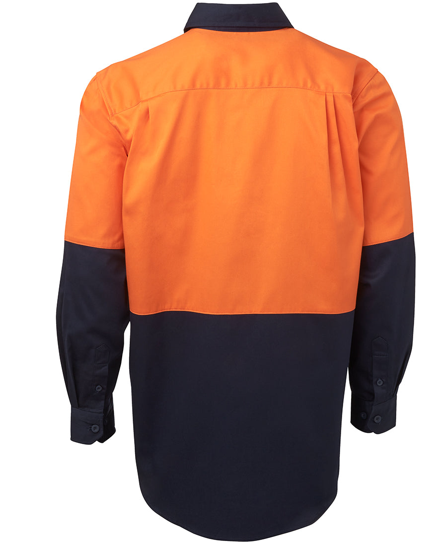 JB's Hi Vis L/S 190G Work Shirt - Orange/Navy - Back