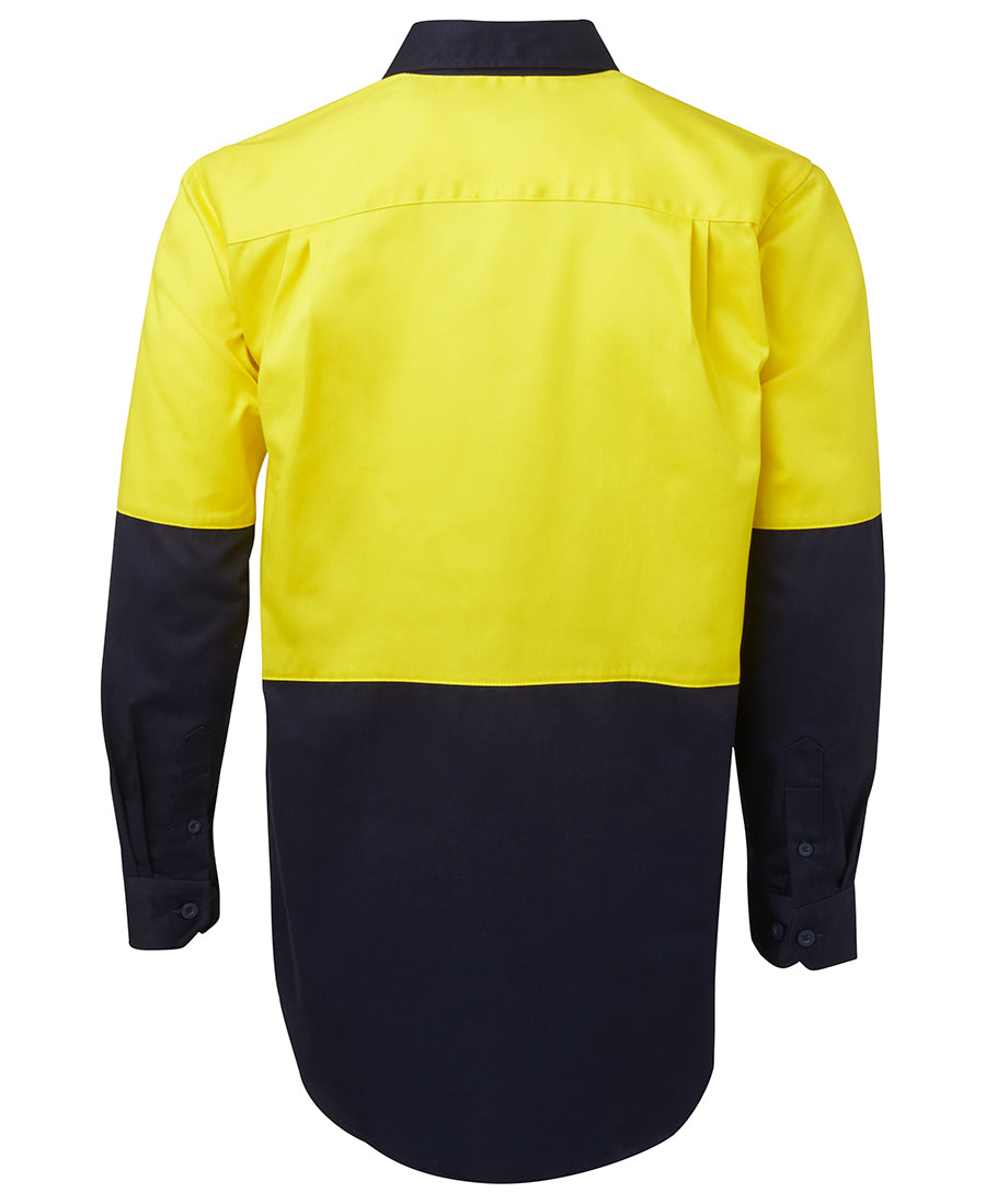 JB's Hi Vis L/S 190G Work Shirt - Yellow/Navy - Back