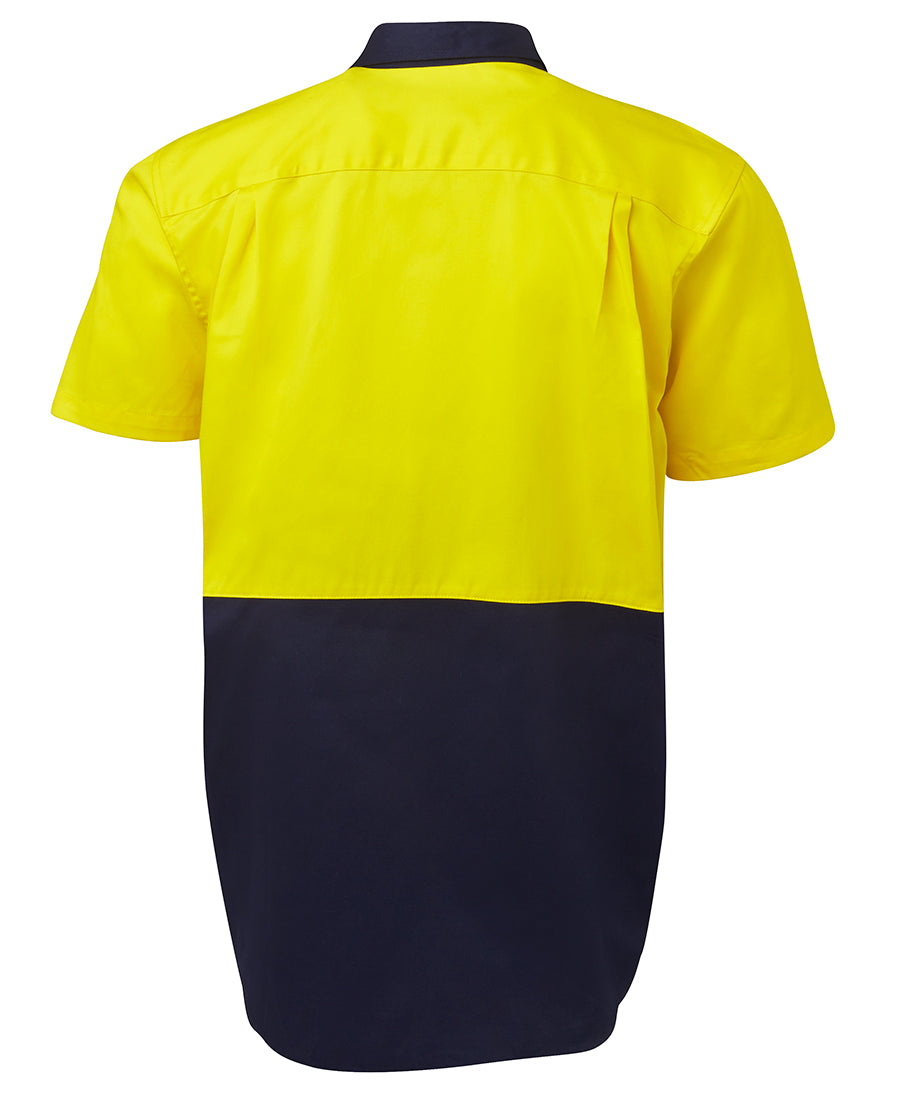 JB's Hi Vis S/S 190G Work Shirt - Yellow/Navy - Back