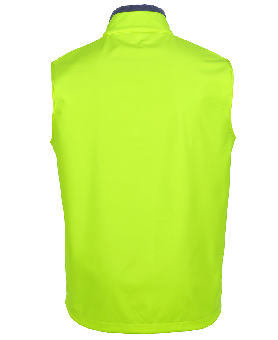 JB's Hi Vis Three Layer Softshell Vest - Lime/Navy - Back