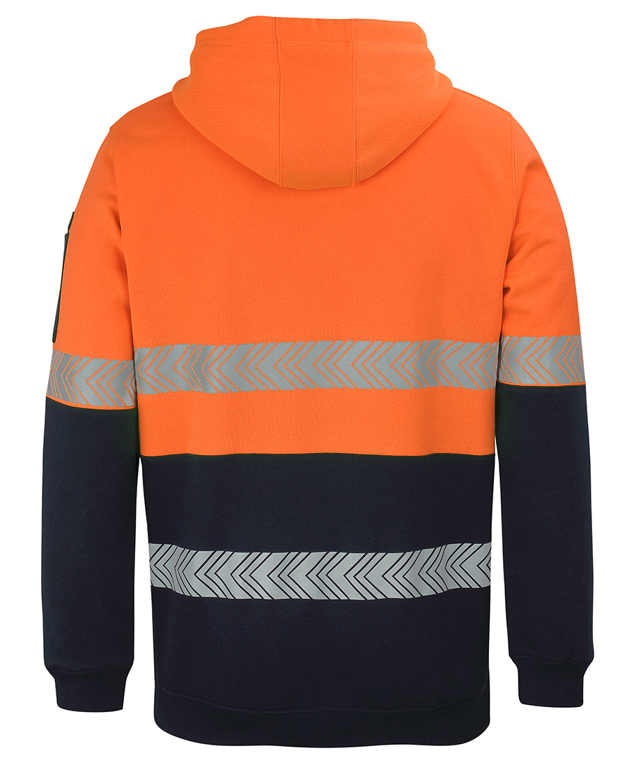 JB's Hi Vis (D+N) 1/2 Zip Segmented Tape Hoodie - Orange/Navy - Back