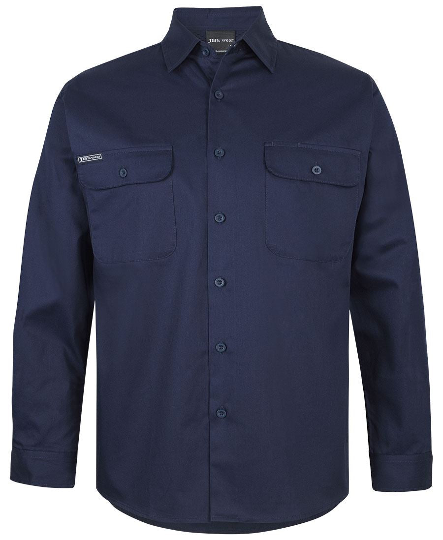 JB's L/S 150G Work Shirt - Navy - Front