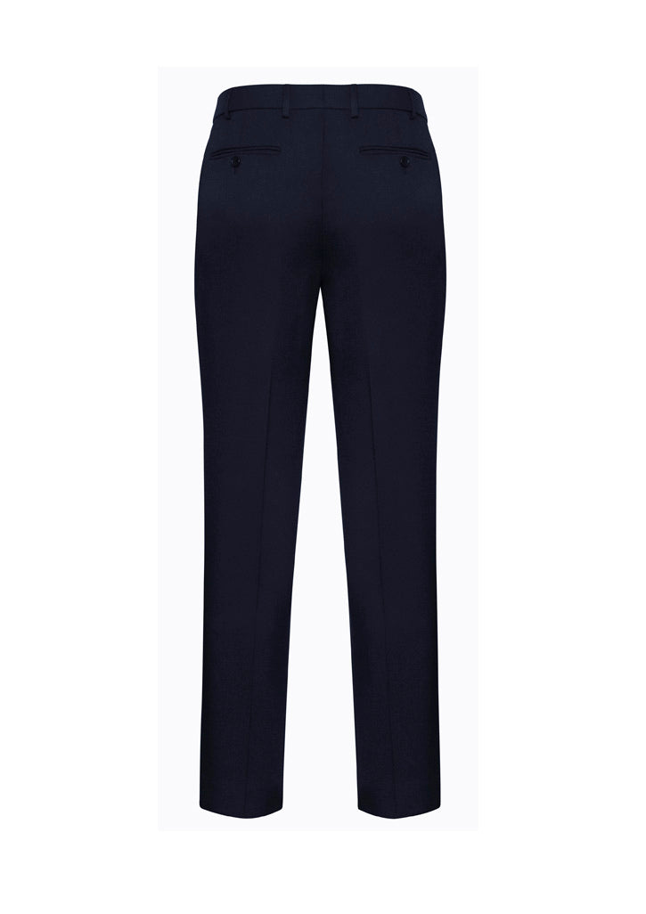 Comfort Wool Stretch Mens Slimline Pant - Navy - Back