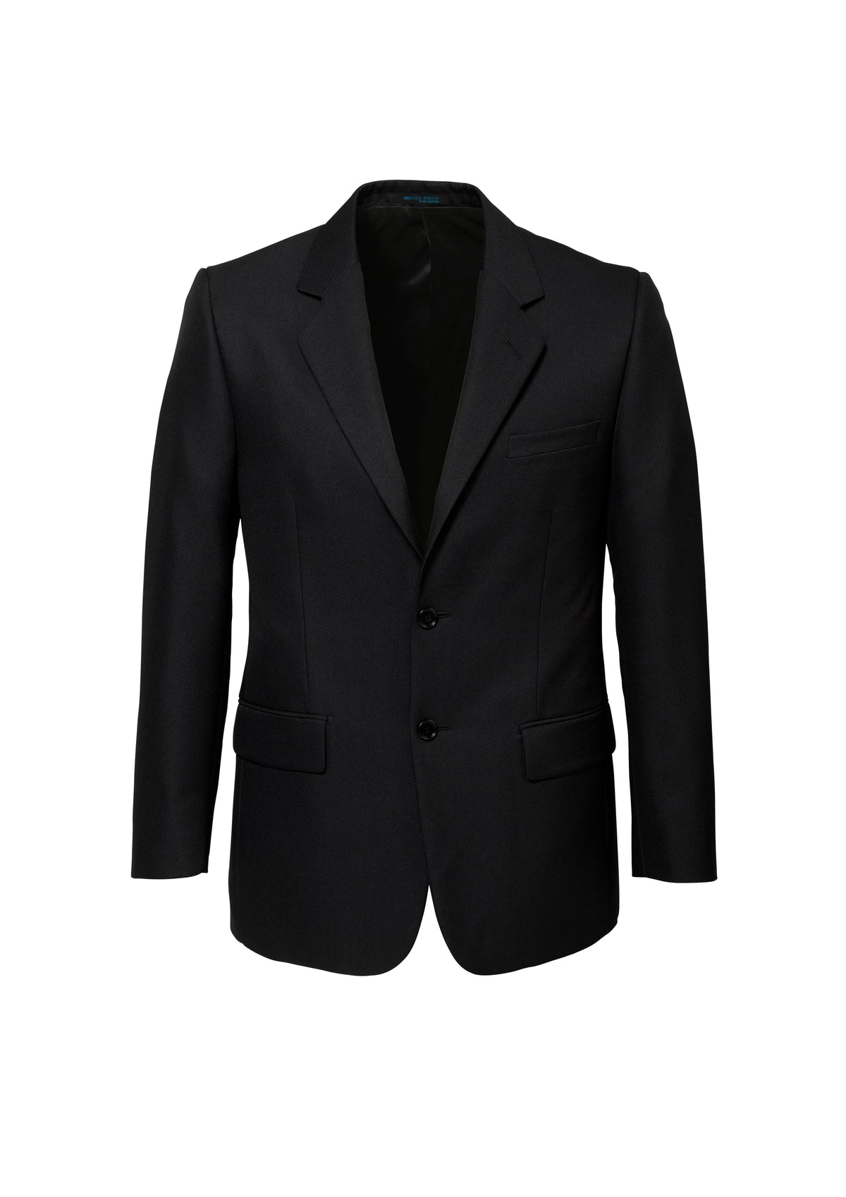 Cool Stretch Mens 2 Button Classic Jacket - Black - Front