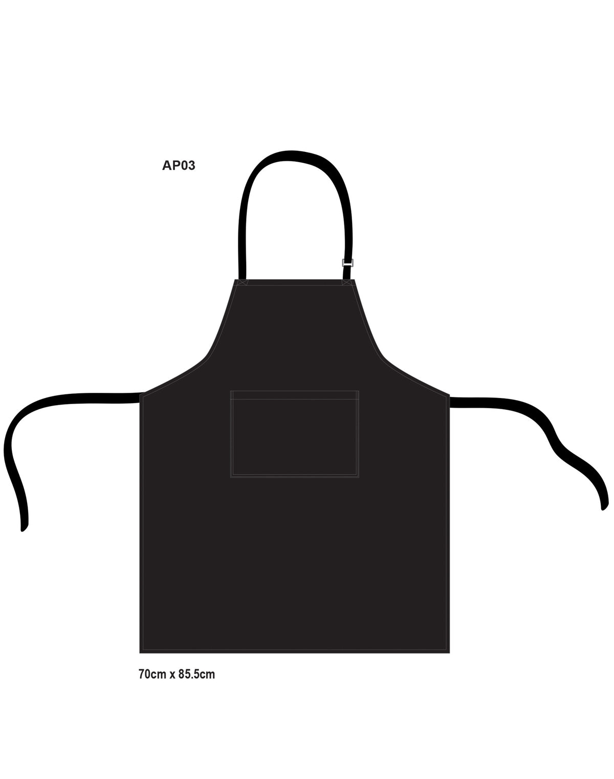 Bib Apron - Black - View