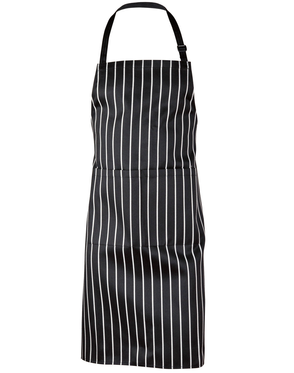 Bib Stripe Apron - Black/White - Front