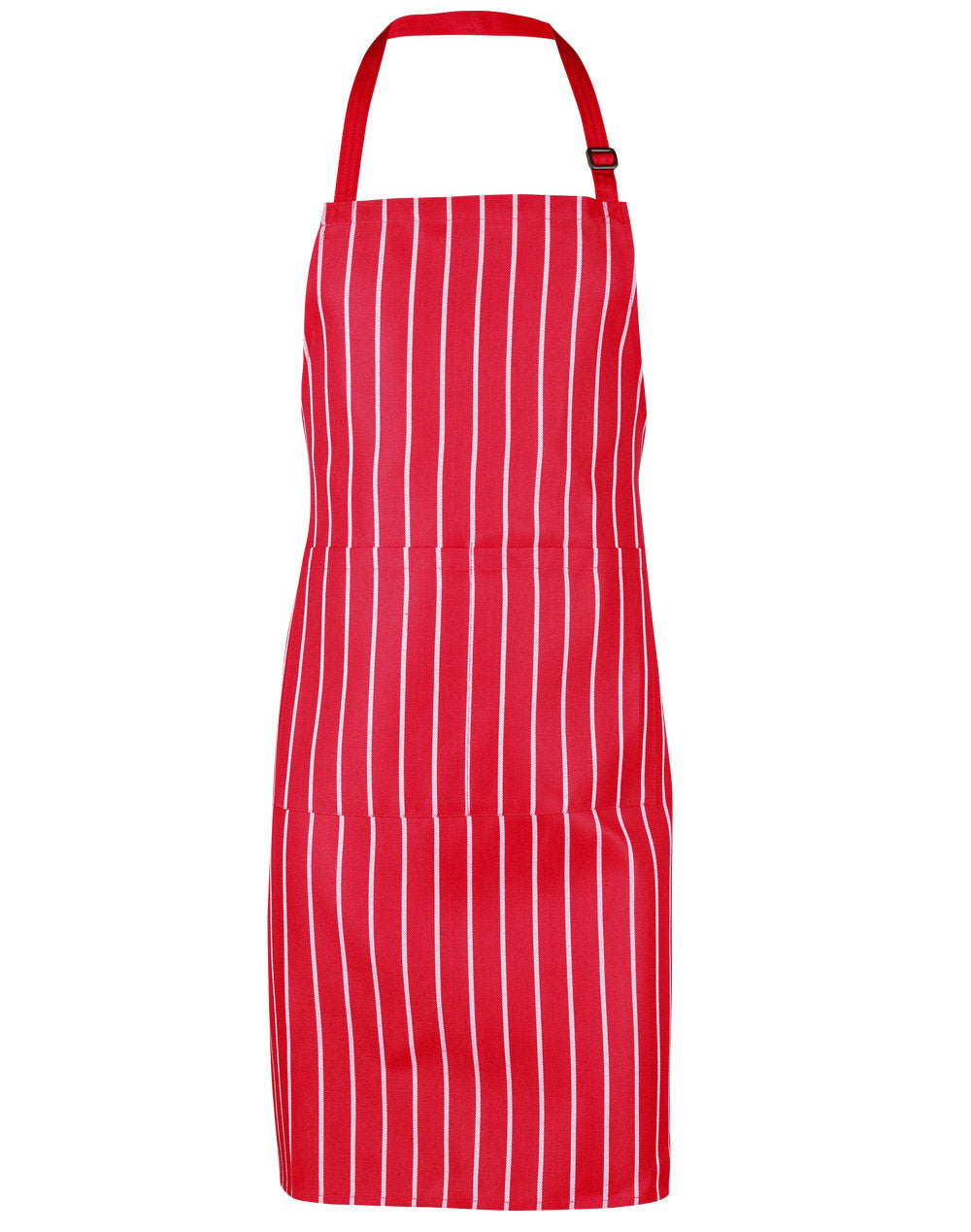 Bib Stripe Apron - Red/White - Front