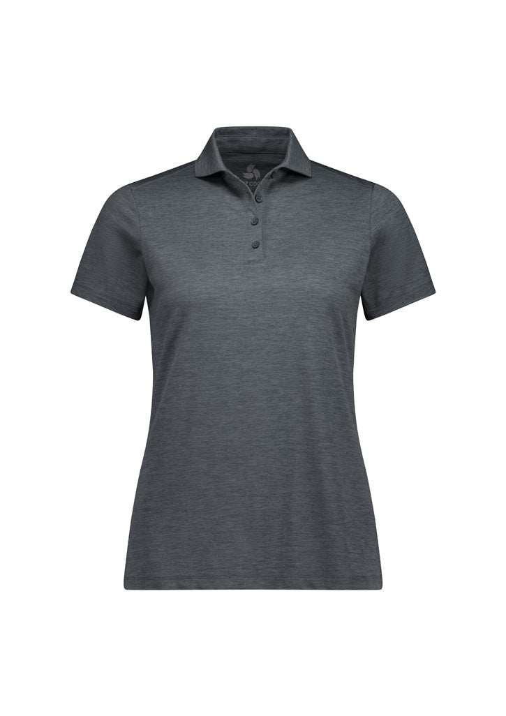 Phoenix Womens Short Sleeve Polo - Charcoal Marle - Front