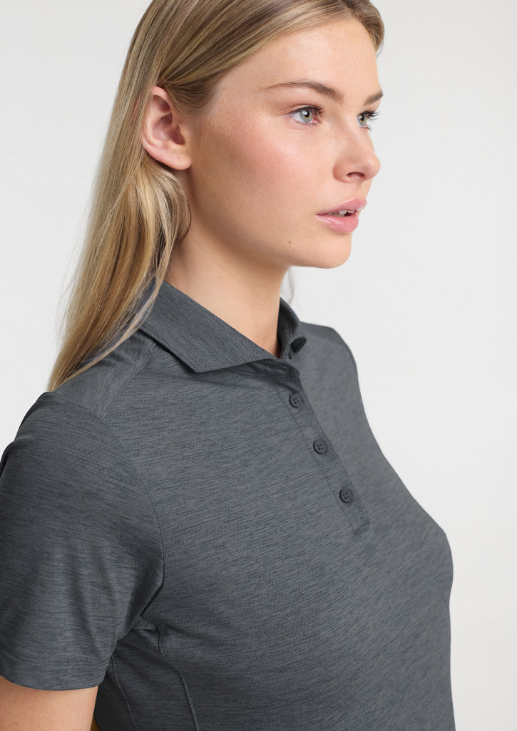 Phoenix Womens Short Sleeve Polo - Charcoal Marle - Model