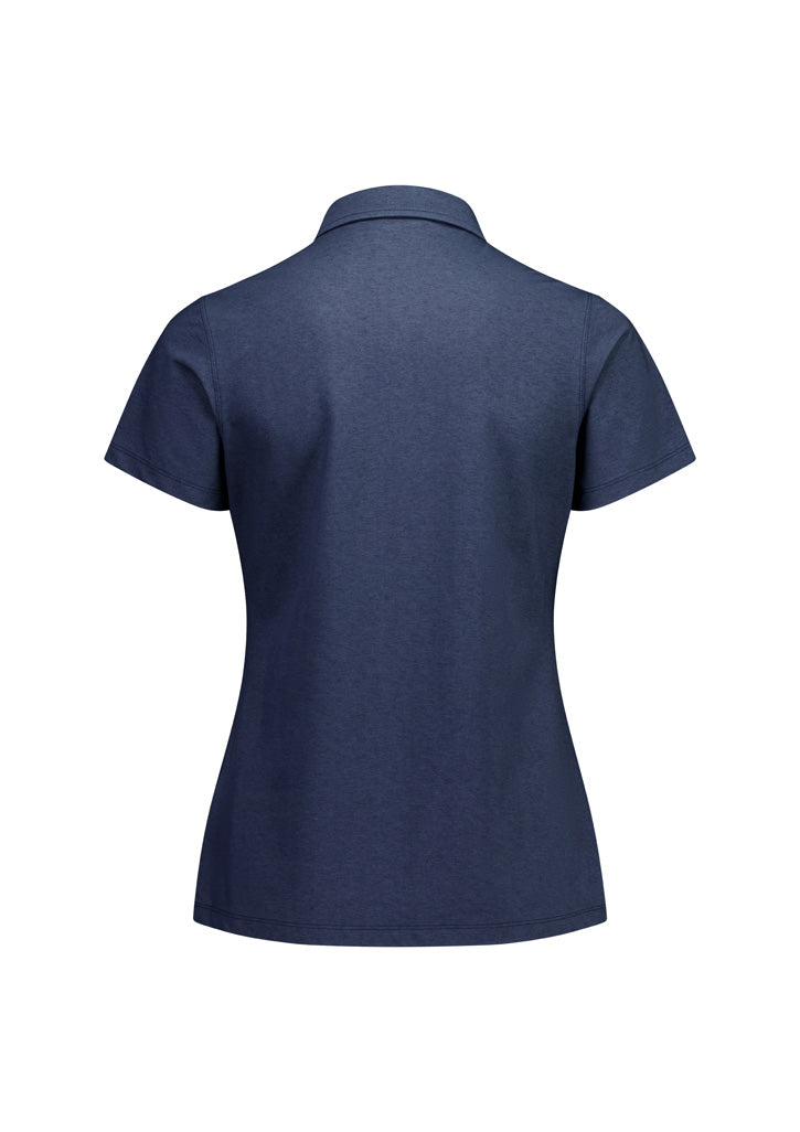 Venture Womens Short Sleeve Polo - Denim Blue - Back