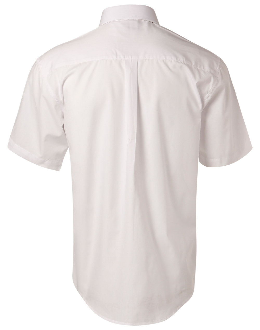 Men's Poplin Short Sleeve Business Shirt - White - Back