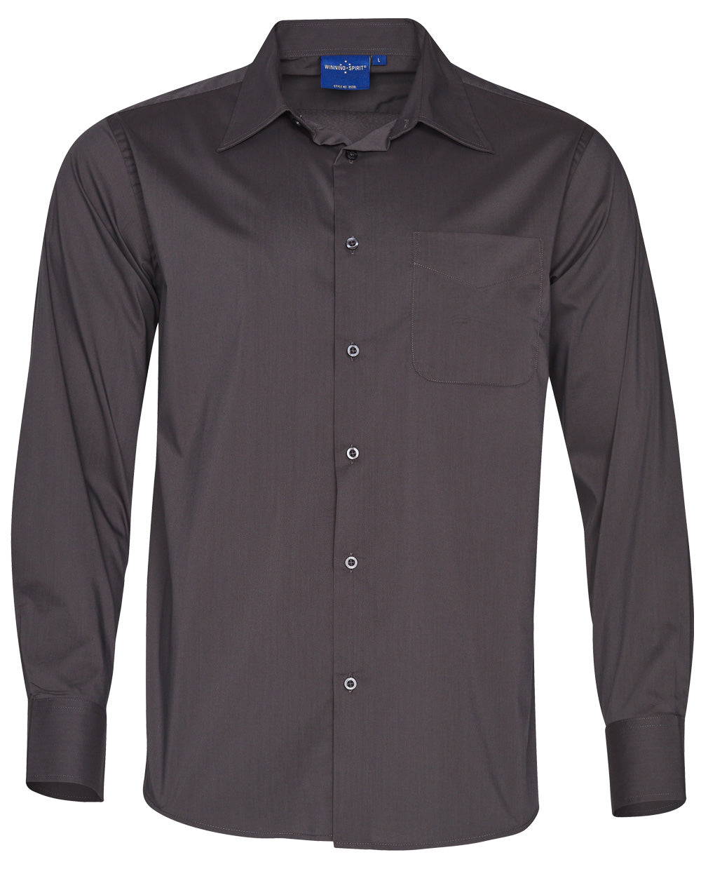 Men's Teflon Executive Long Sleeve Shirt - Charcoal - Front