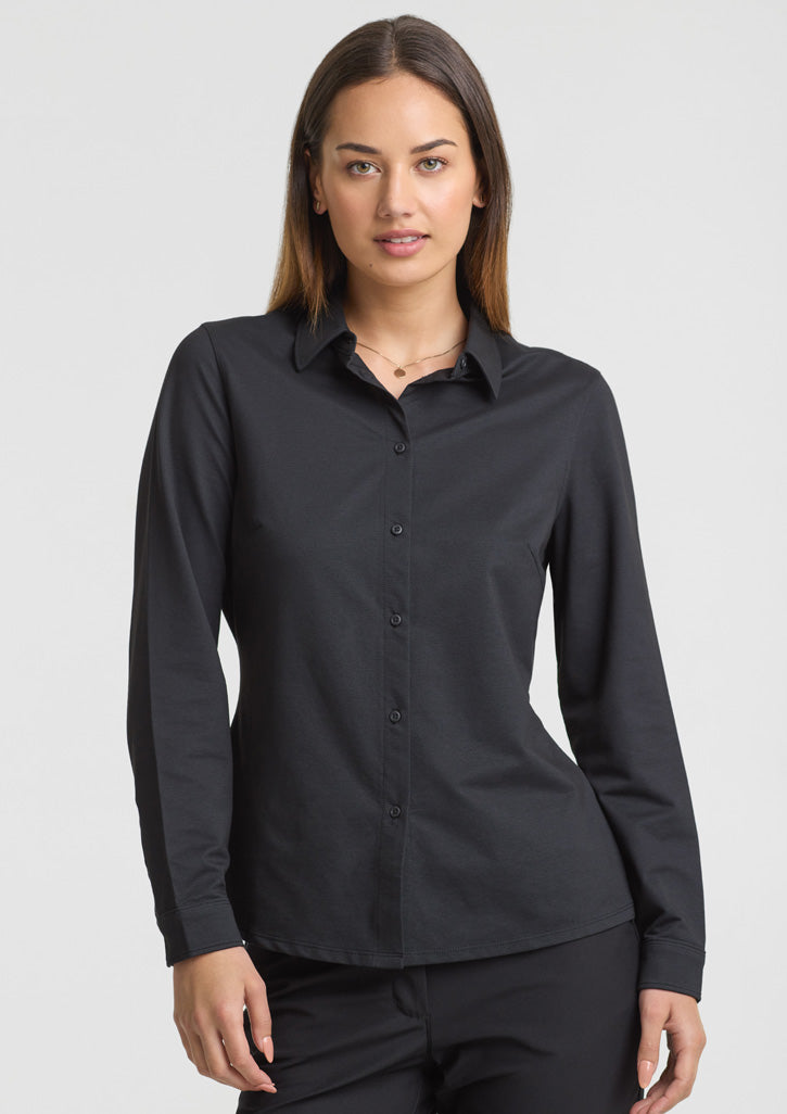 Venture Womens Long Sleeve Shirt - Black - Model