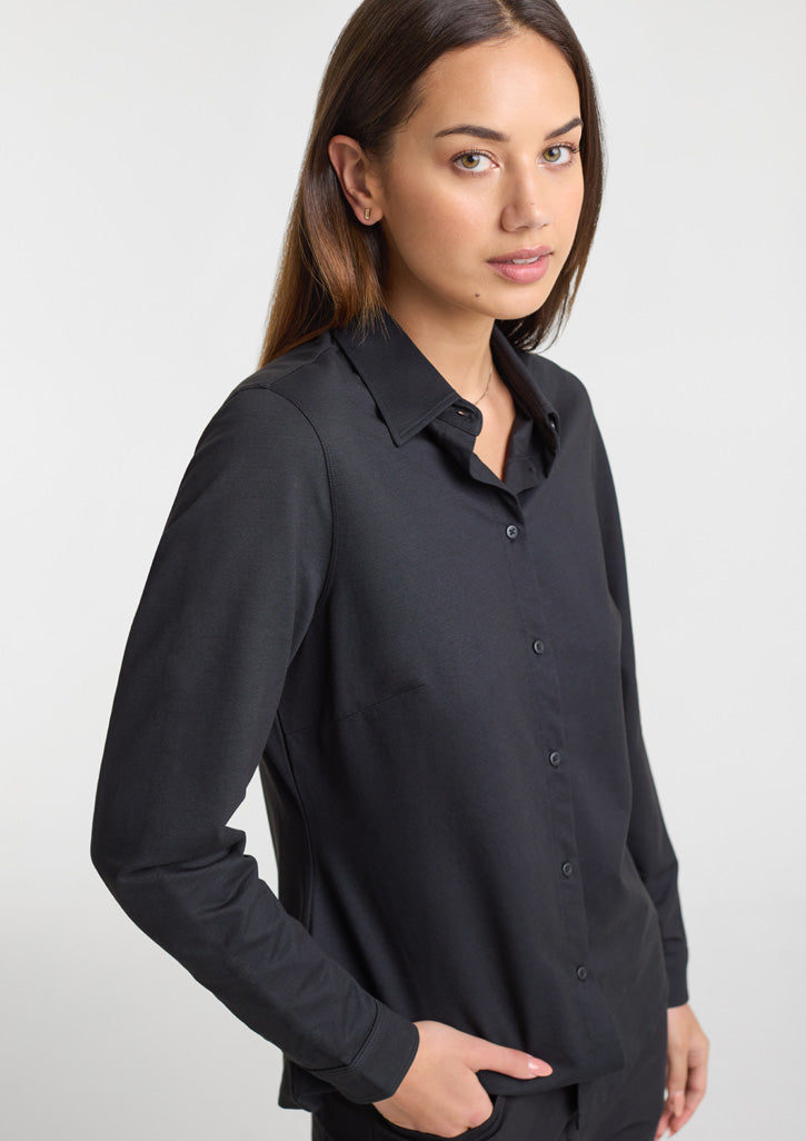 Venture Womens Long Sleeve Shirt - Black - Model