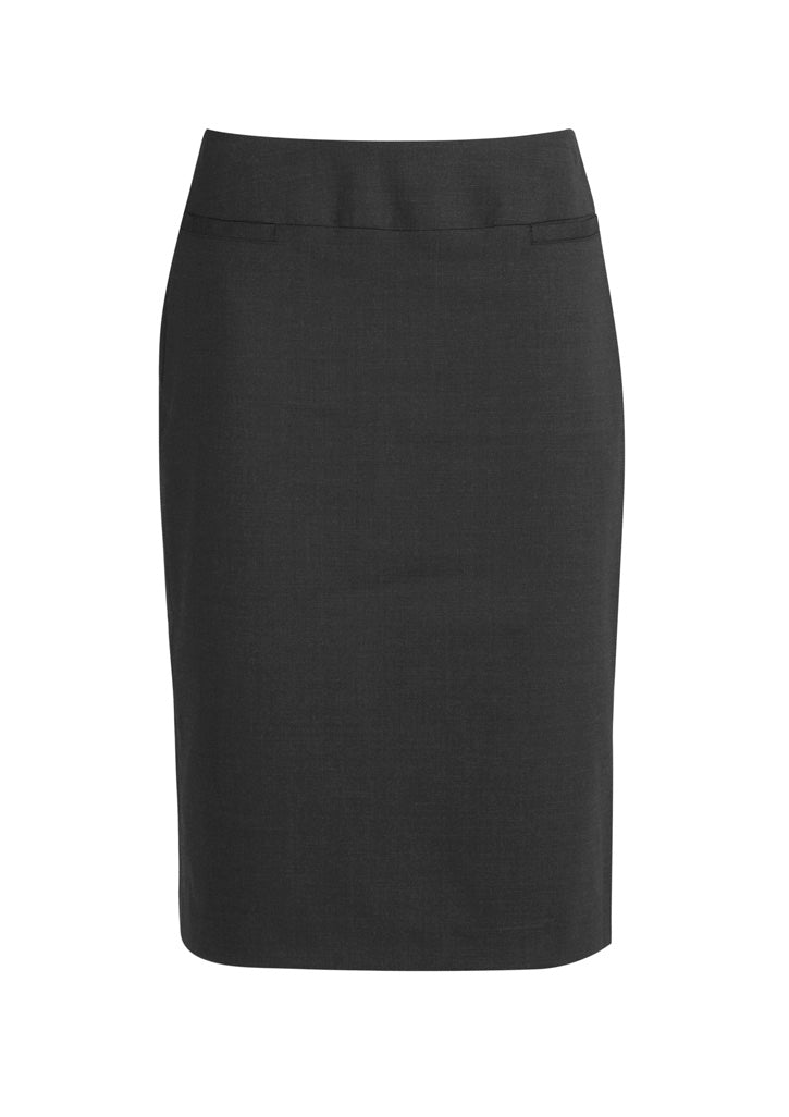 Classic Womens Below Knee Skirt - Charcoal Marle - Front