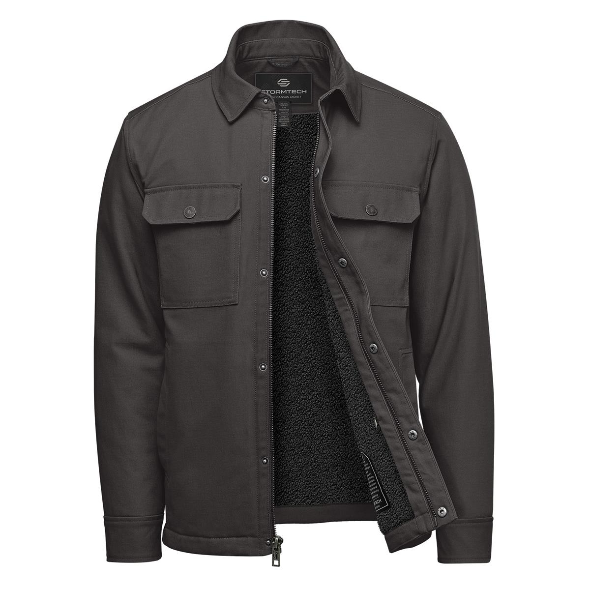 Men's Oxide Sherpa Lined Canvas Jacket - Granite - Front