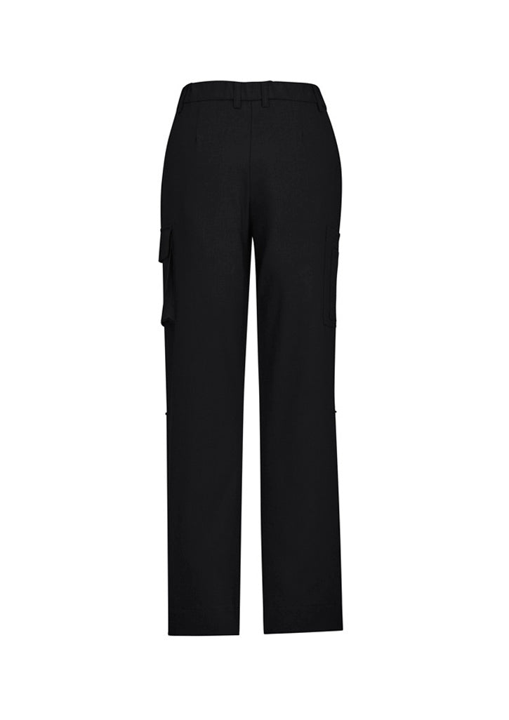 Comfort Waist Womens Cargo Pant - Black - Back