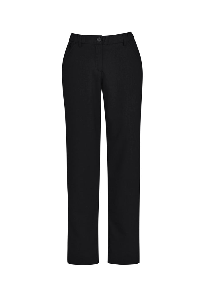 Comfort Waist Womens Straight Leg Pant - Black - Front