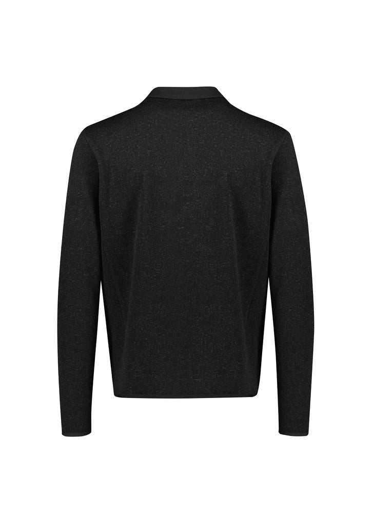 Nova Mens Zip Front Jumper - Black Marle - Back
