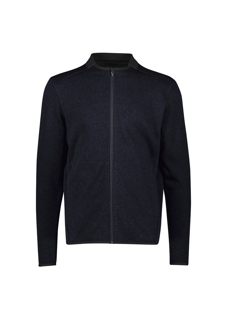 Nova Mens Zip Front Jumper - Navy Marle - Front