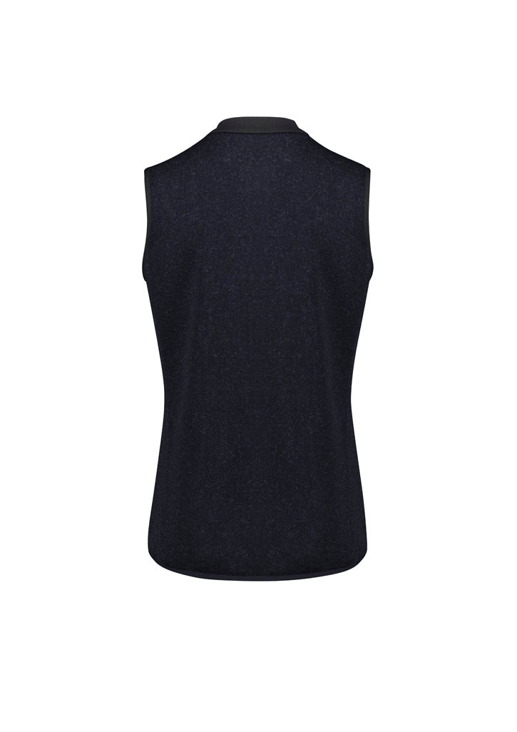 Nova Womens Zip Front Vest - Navy Marle - Back