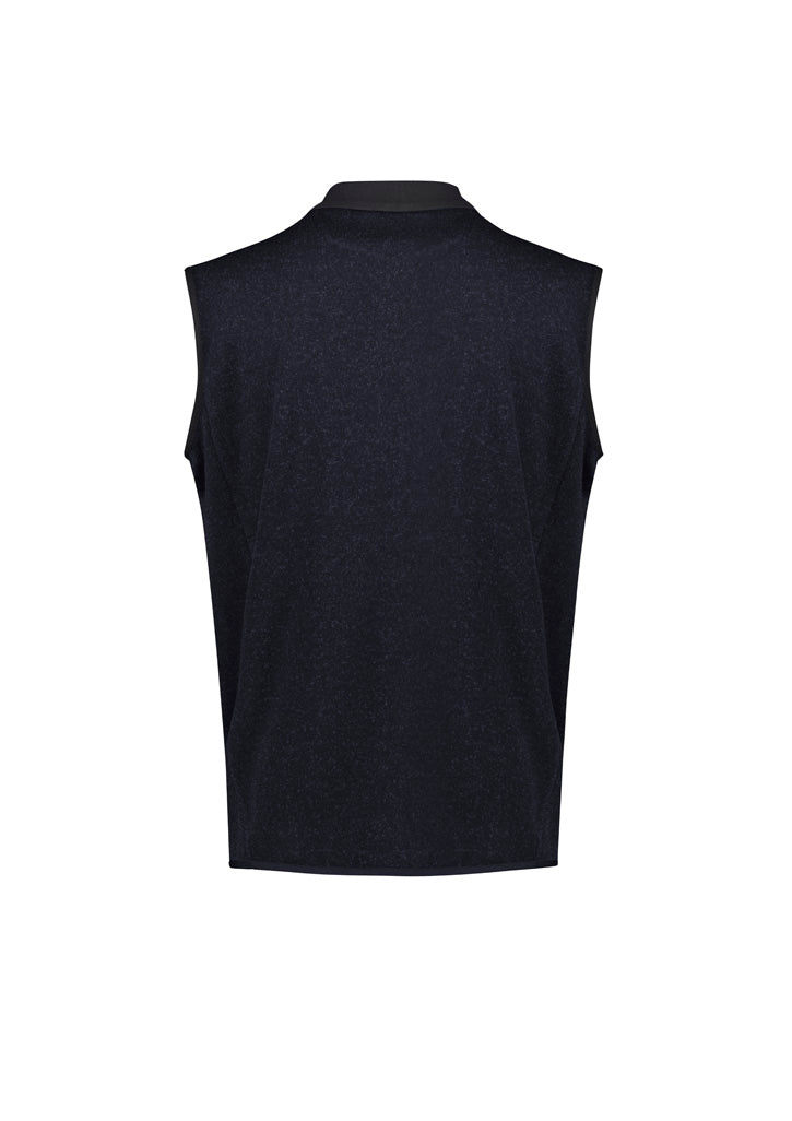 Nova Mens Zip Front Vest - Navy Marle - Back