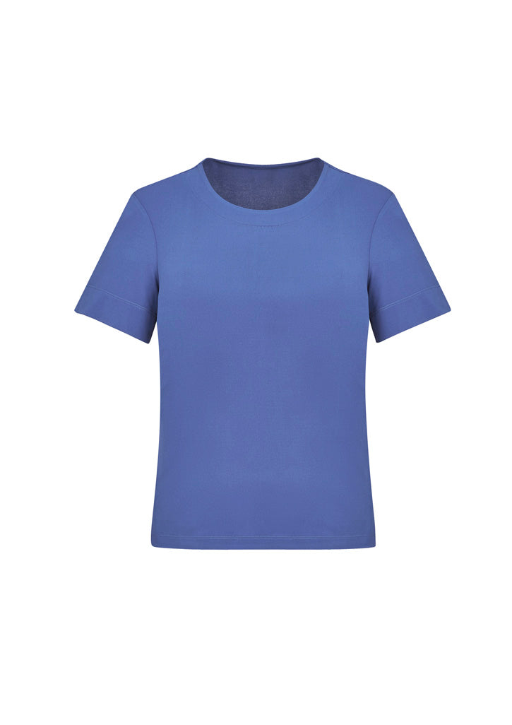 Marley Womens Short Sleeve Jersey Top - Mid Blue - Front