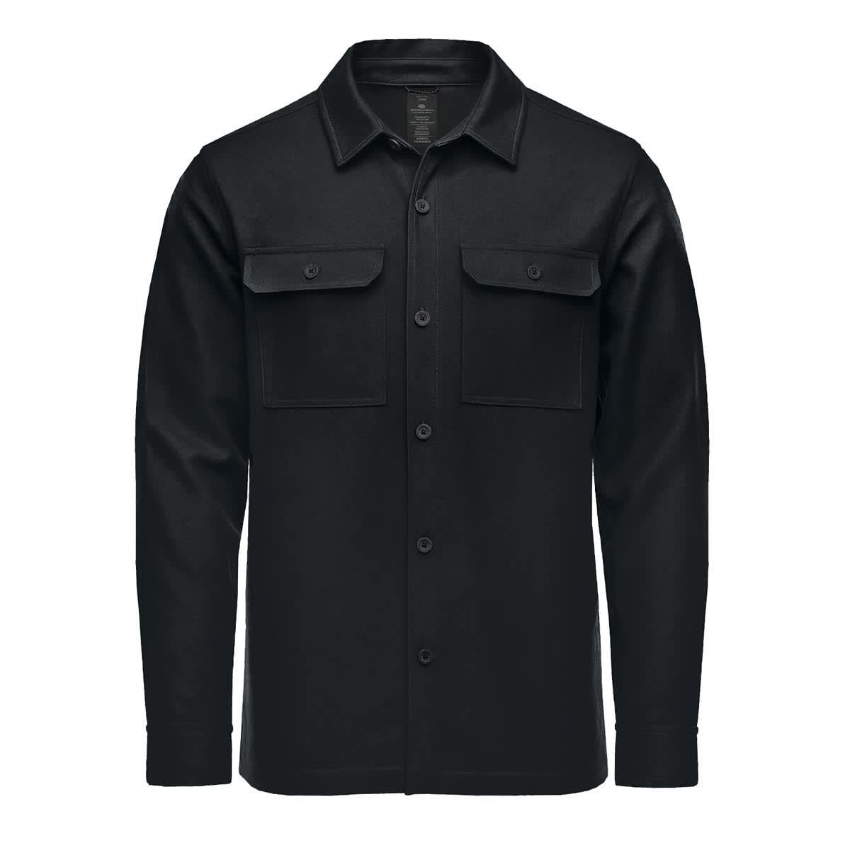 Men's Highland Plaid Shacket - Black - Front