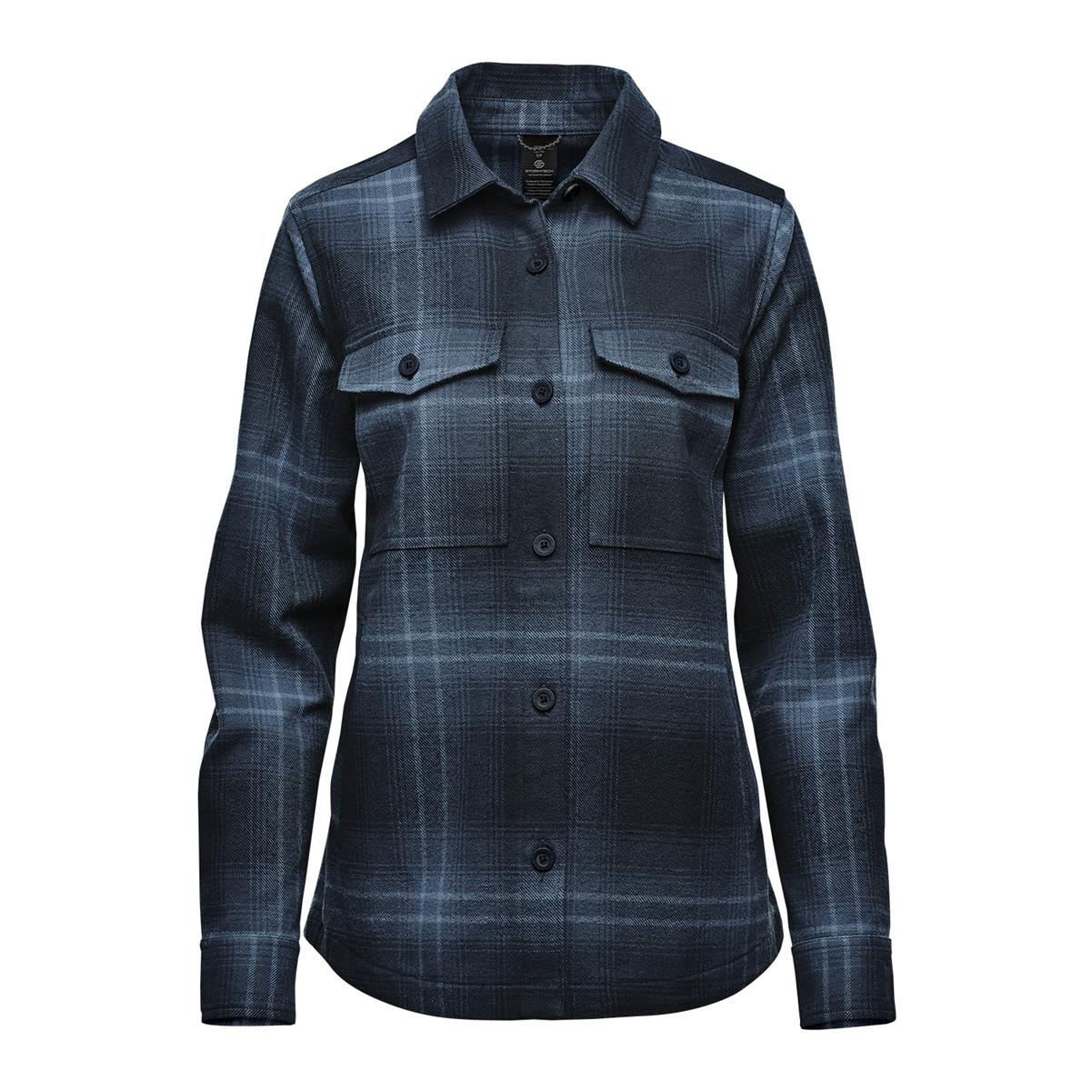Women's Highland Plaid Shacket - Midnight / Dusk - Front
