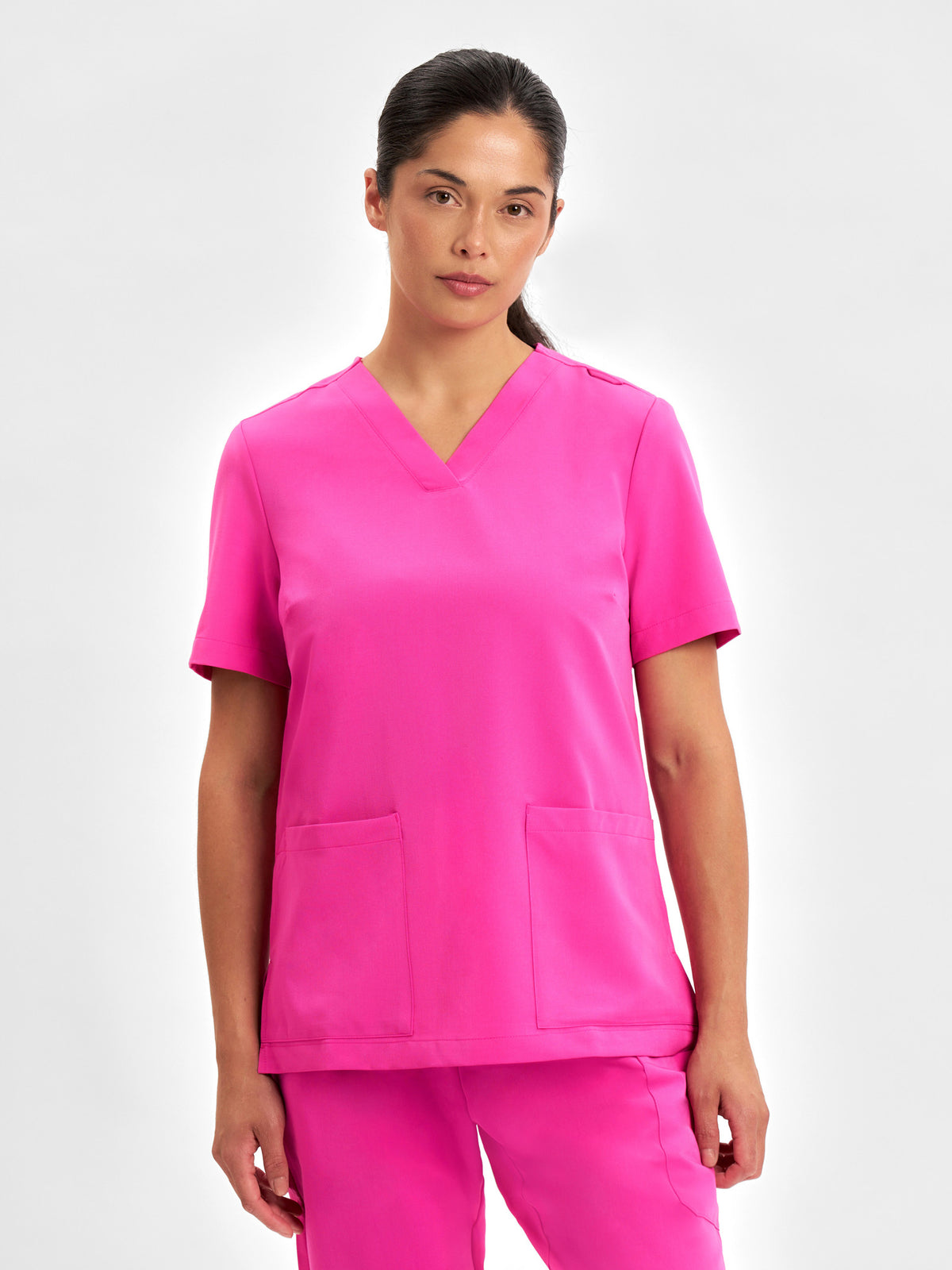 Pink Womens V-Neck Scrub Top