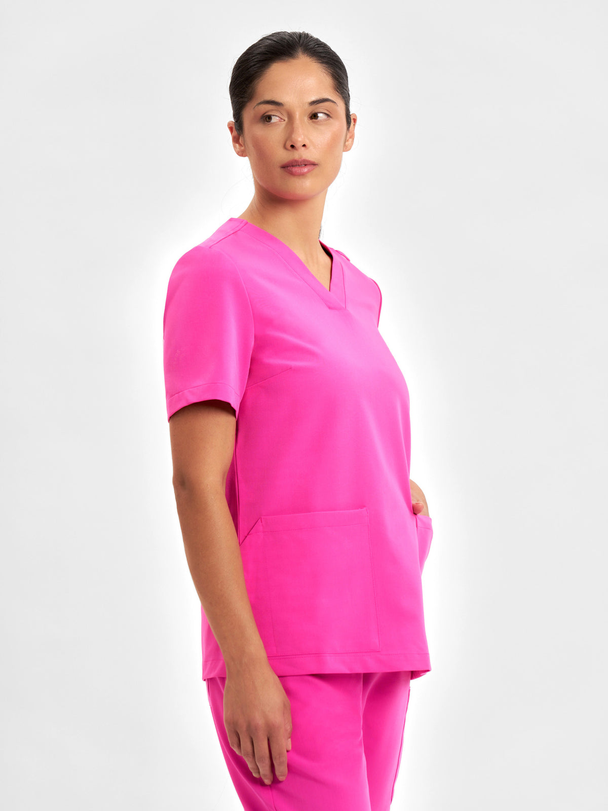 Pink Womens V-Neck Scrub Top 3