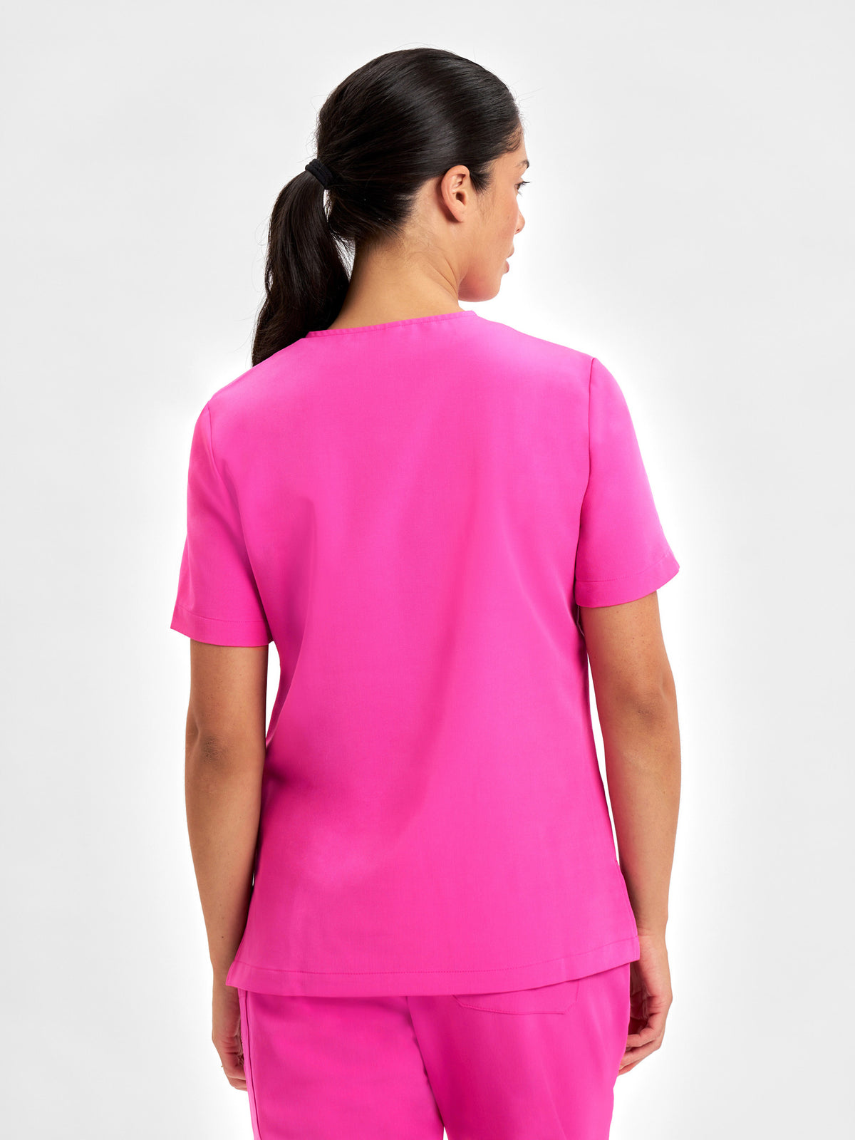 Pink Womens V-Neck Scrub Top 4