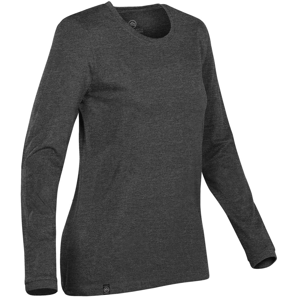 Women's Baseline L/S Tee - Carbon Heather - Back