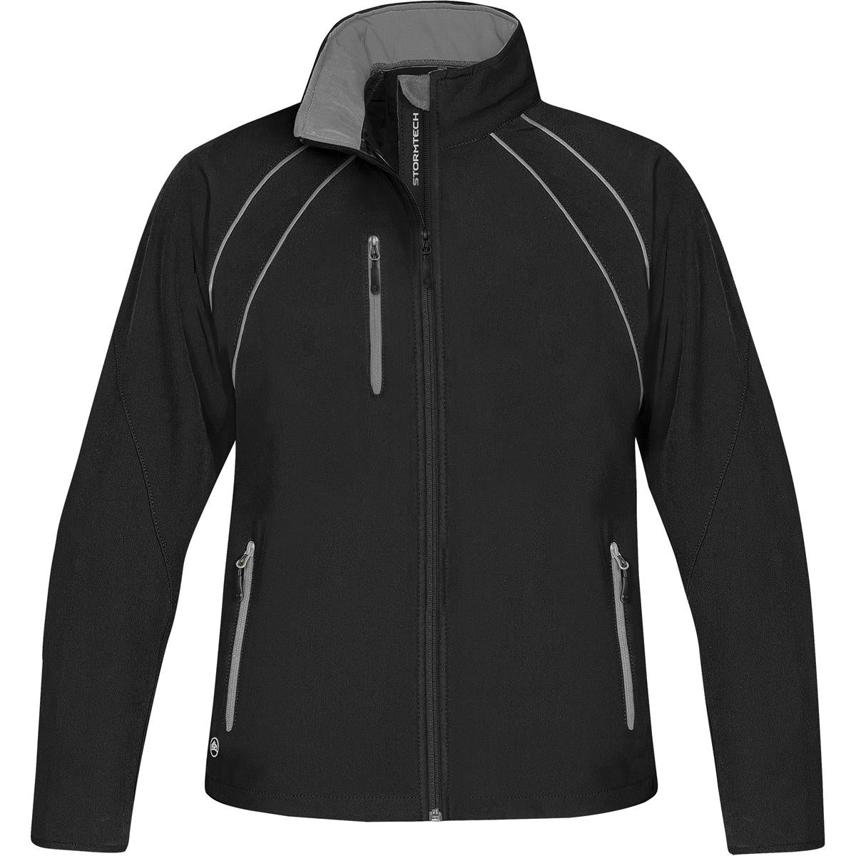 Women's Crew Softshell - Black / Reflective Granite - Front