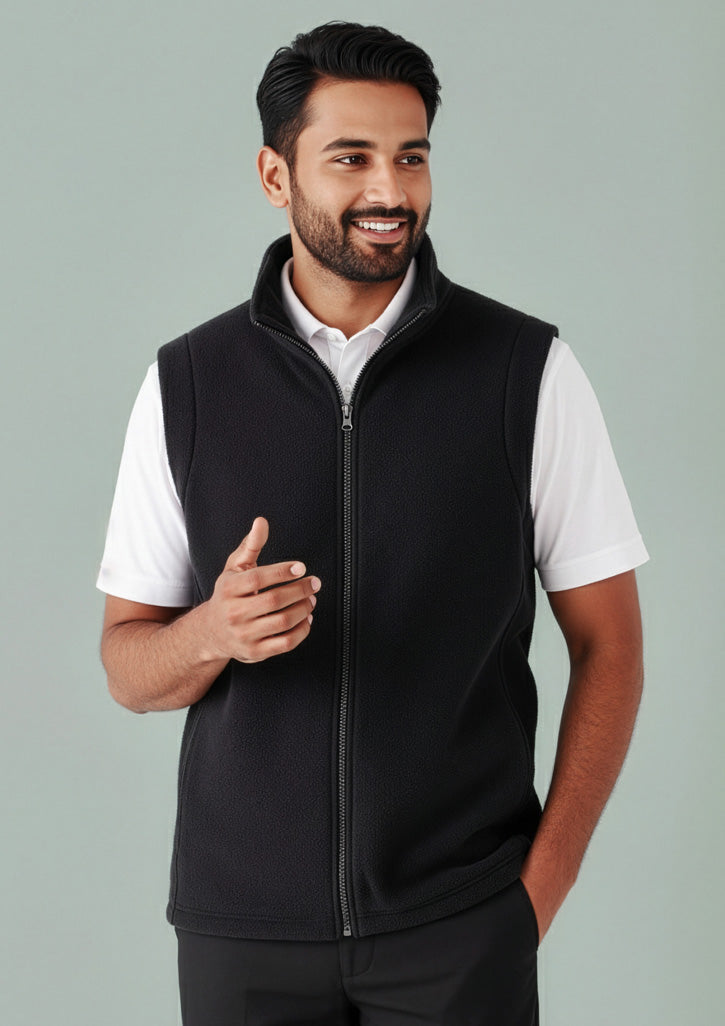 Plain Mens Vest - Black - Model