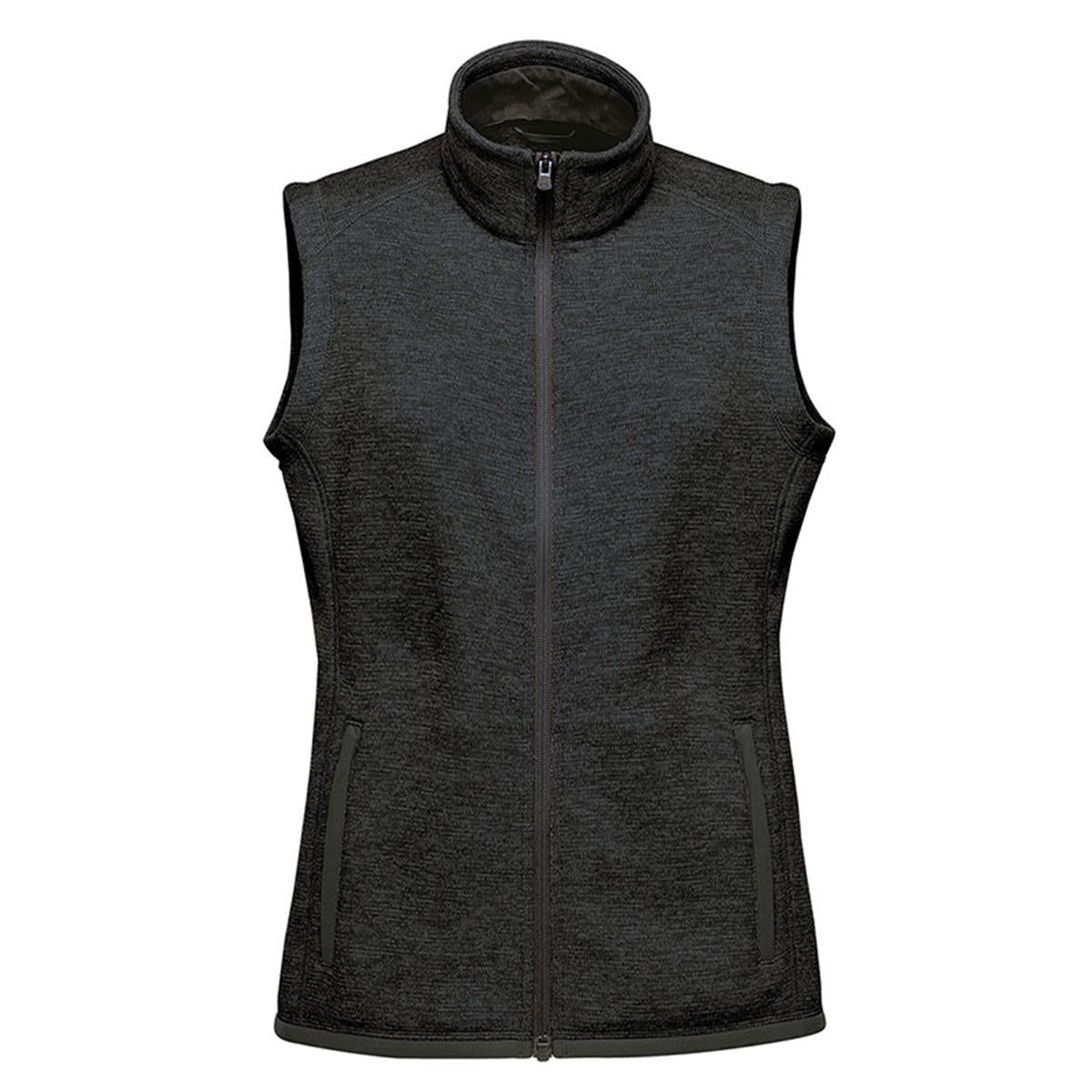 Women's Avalante Full Zip Fleece Vest - Black Heather - Front