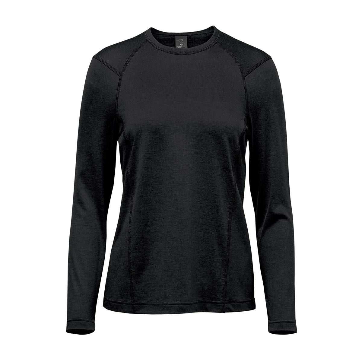 Women's Milano L/S Crew Neck - Black - Front
