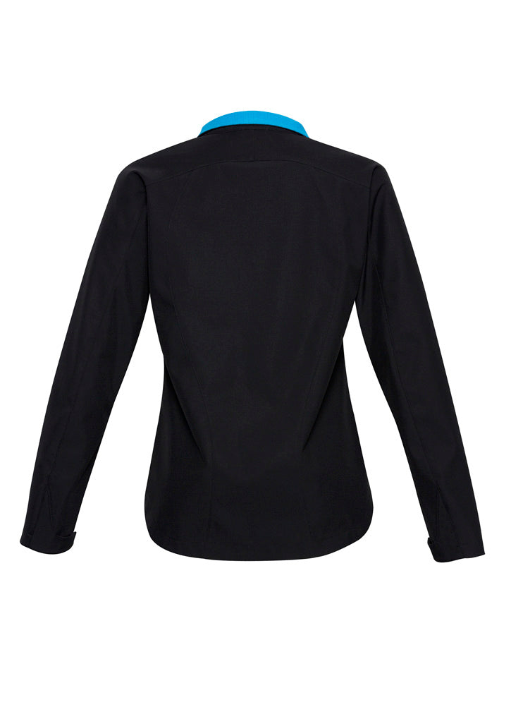 Geneva Womens Jacket - Black/Cyan - Back