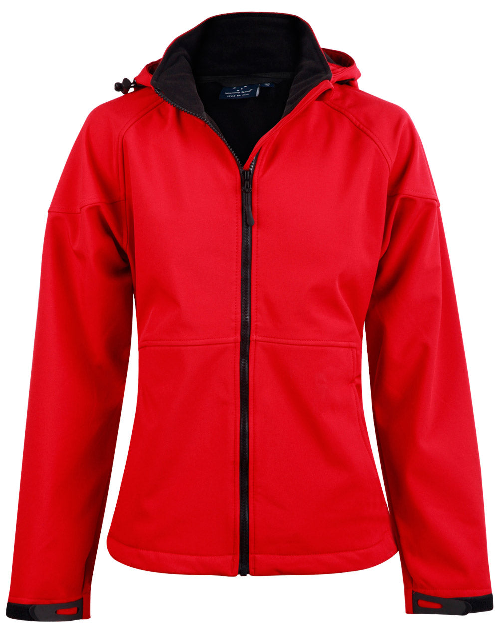 Aspen Softshell Hood Jacket Ladies' - Red/Black - Front