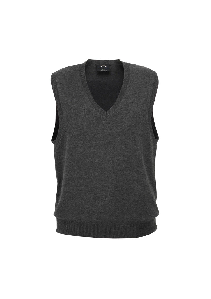 V-Neck Womens Knit Vest - Charcoal - Front
