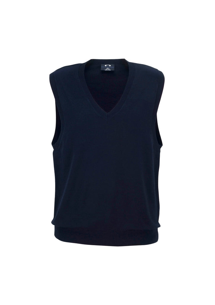 V-Neck Womens Knit Vest - Navy - Front