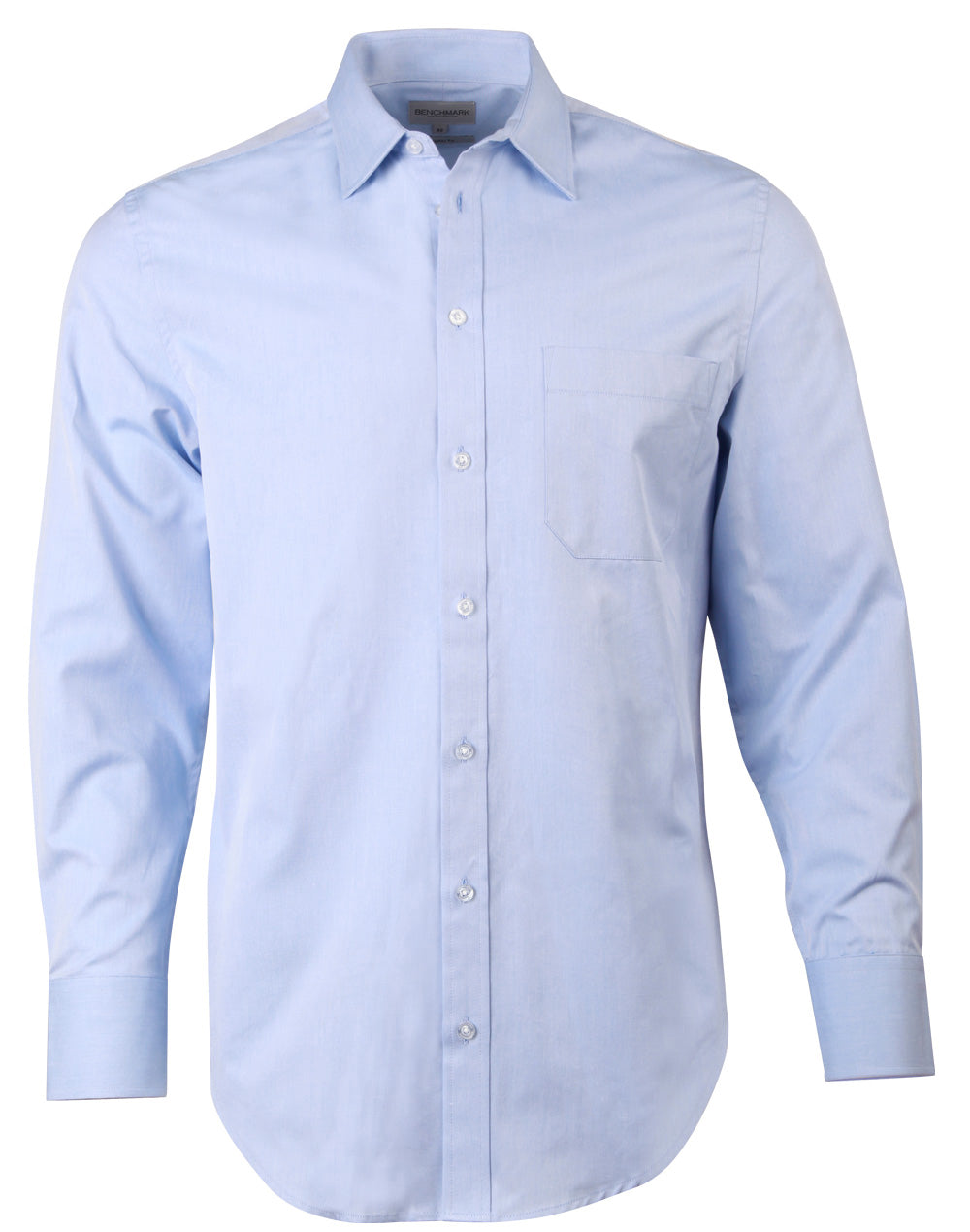 Men's Pinpoint Oxford Long Sleeve Shirt - Blue - Front