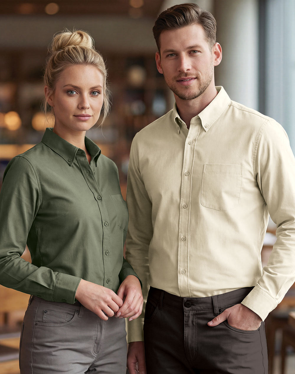 Womens Smart Casual Cotton Blend L/S Shirt - view