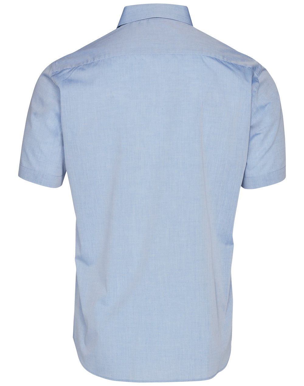 Men's Fine Chambray Short Sleeve Shirt - Blue - Back