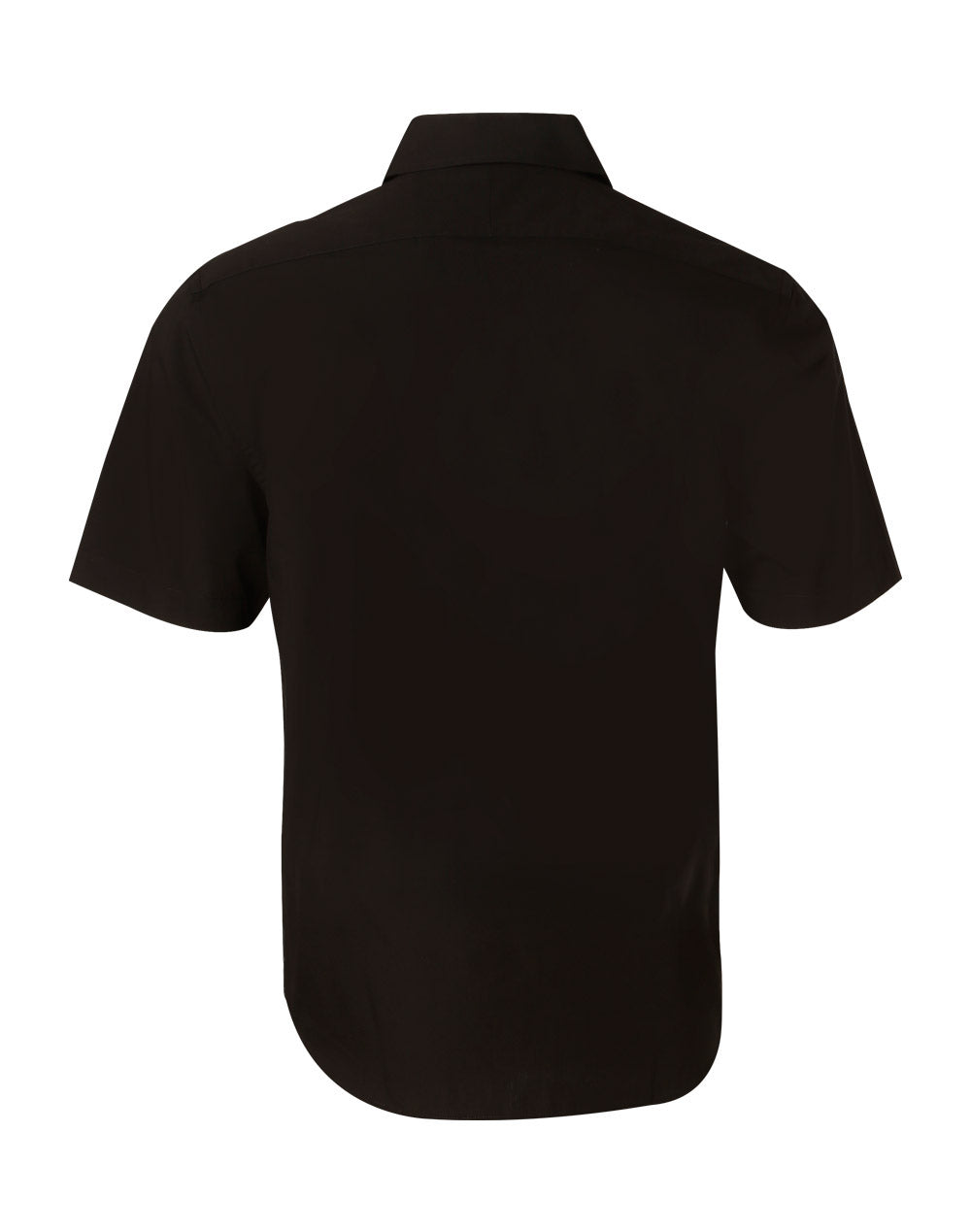 Men's Cotton/Poly Stretch Short Sleeve Shirt - Black - Back
