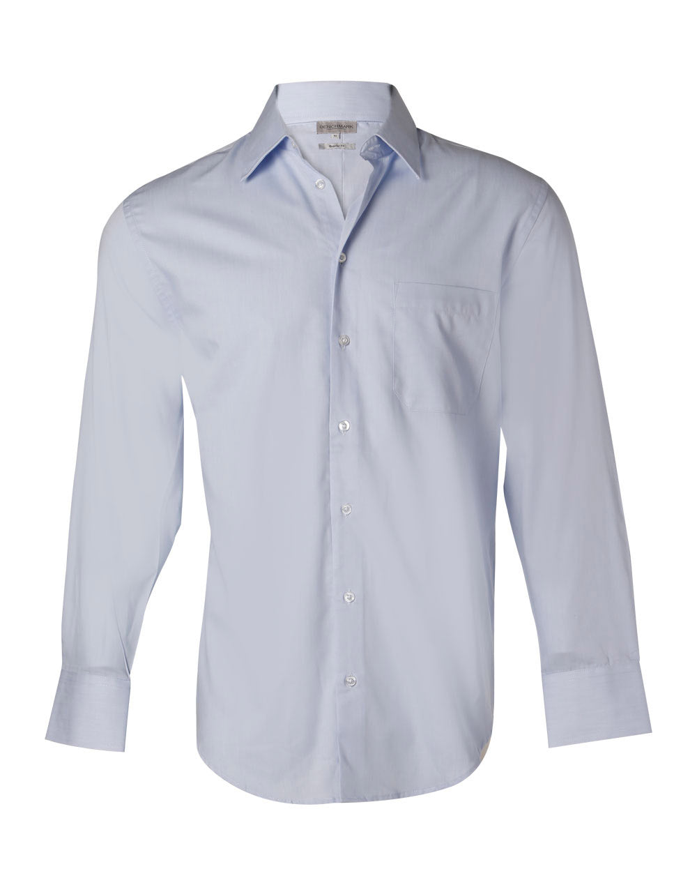 Men's Fine Twill Long Sleeve Shirt - Blue - Front