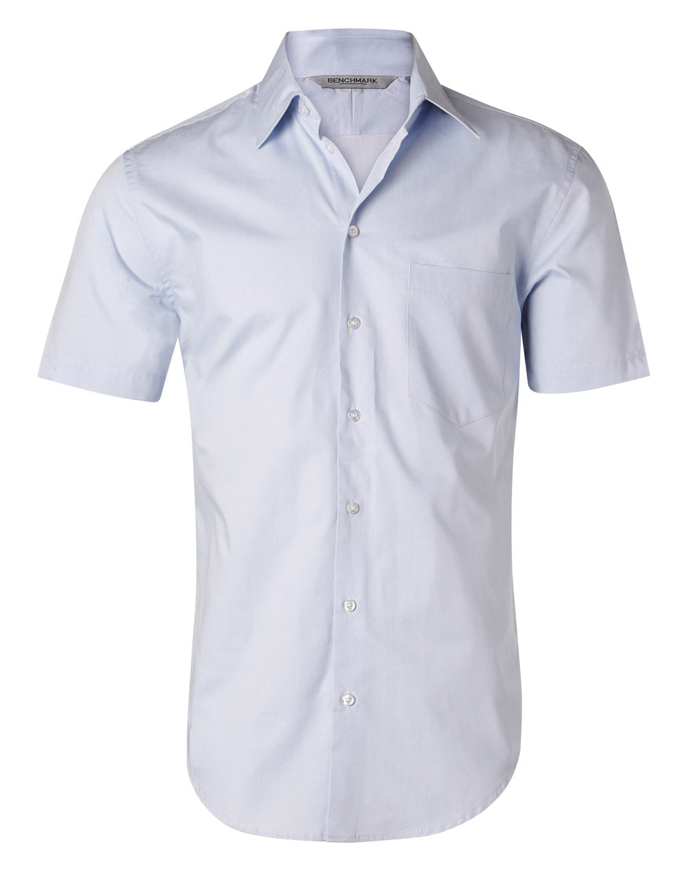 Men's Fine Twill Short Sleeve Shirt - Blue - Front