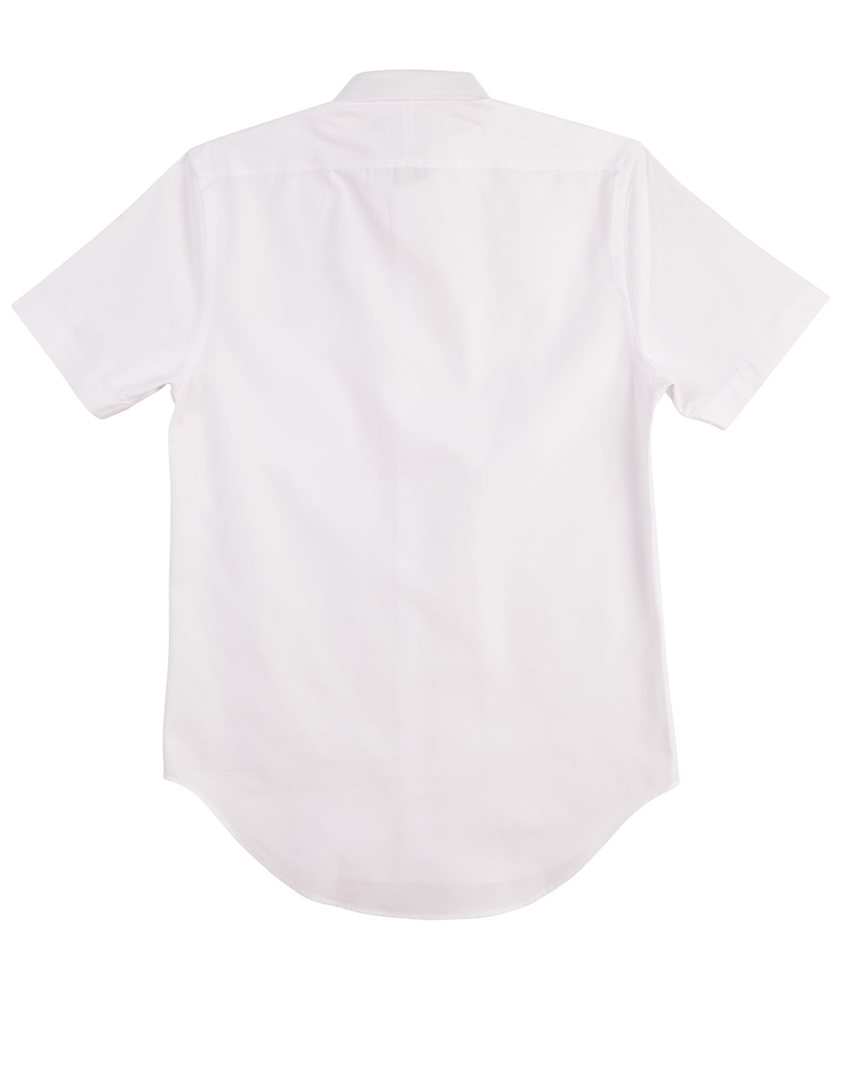 Men's CVC Oxford Short Sleeve Shirt - White - Back
